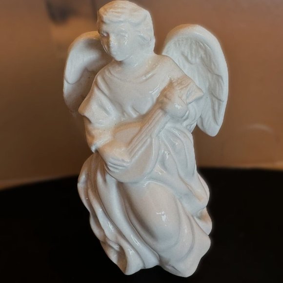 Vintage White OCI Omnibus Angels with Instruments Christmas Set of 2 Lovely! - Picture 2 of 14